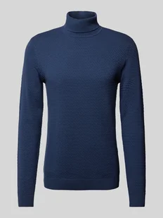 Sweter z dzianiny z golfem - Swetry męskie - miniaturka - grafika 1