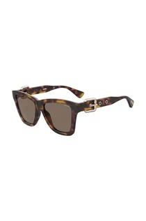 Okulary przeciwsłoneczne - Moschino okulary przeciwsłoneczne damskie kolor brązowy - grafika 1