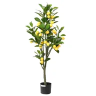 Sztuczne kwiaty - vidaXL Sztuczne drzewo cytrynowe 136 liści 120 cm zielone - miniaturka - grafika 1