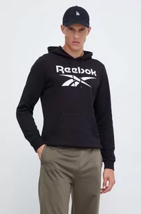Reebok bluza męska kolor czarny z kapturem z nadrukiem - Bluzy męskie - miniaturka - grafika 1