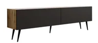 Szafki RTV - Szafka pod TV dąb Wotan / czarny mat, czarne nogi, A: szer: 170 cm, wys: 52 cm, gł: 32 cm - miniaturka - grafika 1