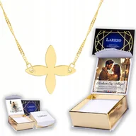 Naszyjniki - Złoty Naszyjnik 925 z Kwiatkiem Flower Kwiatek Kwiat Roślina + NADRUK - miniaturka - grafika 1