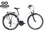 Rowery - Kross Trans 1.0 D 28 L(19") rower biały/szary połysk - miniaturka - grafika 1