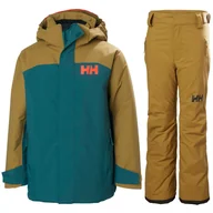 Pozostała odzież narciarska - Zestaw narciarski Helly Hansen Level/Legendary, juniorski, ciemnozielony/brązowy - miniaturka - grafika 1