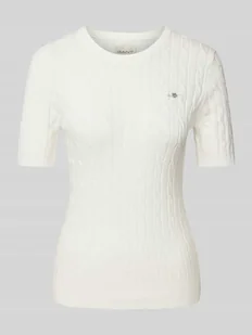 T-shirt z imitacji dzianiny - Swetry damskie - miniaturka - grafika 1