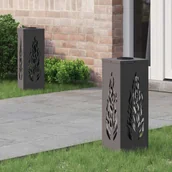 Lampy ogrodowe - vidaXL Słoneczna LED lampa na ścieżkę 2 pcs Czarny - miniaturka - grafika 1