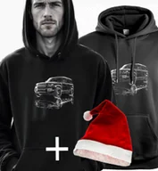 Bluzy męskie - Bluza z nadrukiem na święta - prezent Land Rover Defender offroad 3XL + CZAPKA MIKOŁAJA W PREZENCIE - miniaturka - grafika 1