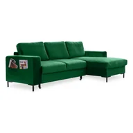 Narożniki - Zielony aksamitny narożnik rozkładany Miuform Lofty Lilly, prawostronny - miniaturka - grafika 1