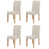 Krzesła - Zestaw 4 krzeseł do jadalni Krzesło kuchenne Littau z certyfikatem MVG ~ imitacja skóry, białe, jasne nogi - miniaturka - grafika 1