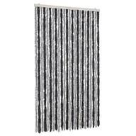 Zasłony - vidaXL Szenilowa zasłona muchowa szaro-czarna 100x220 cm - miniaturka - grafika 1