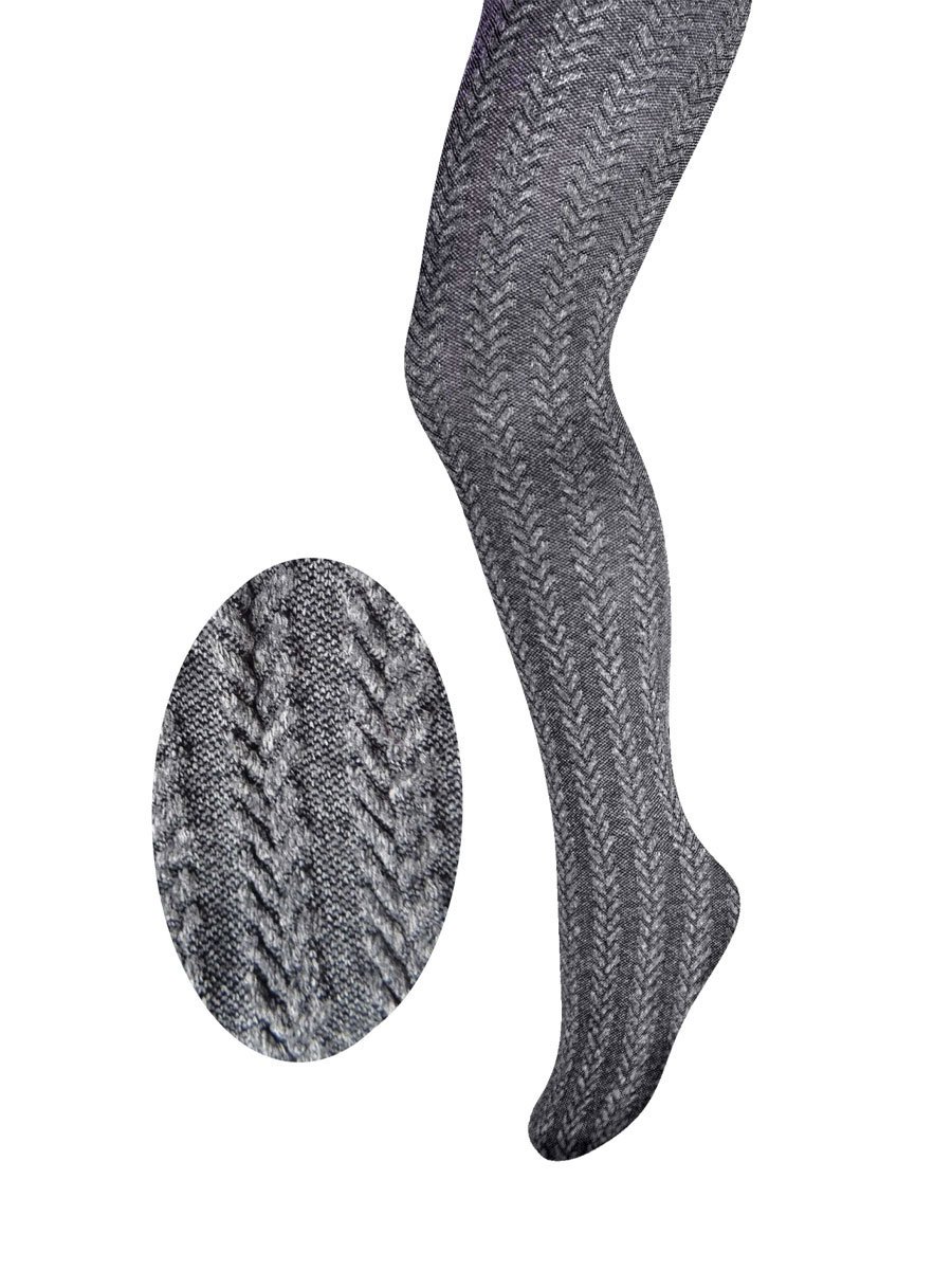 Dziewczęce rajstopy cienkie microfibra 3-D szare Milusie r.116/122