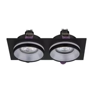 Lampy sufitowe - Podwójna, podtynkowa oprawa na żarówki GU10 TK 6925 z serii JET BLACK - miniaturka - grafika 1