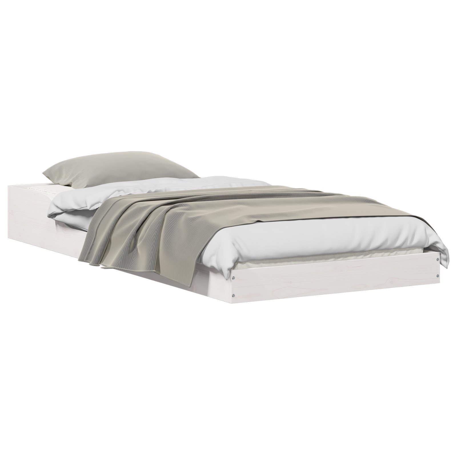 vidaXL Ramka łóżka Biały 100 x 200 cm Lite drewno sosnowe
