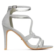 Sandały damskie - Sandały DeeZee F89725-88 Srebrny - miniaturka - grafika 1