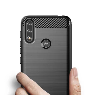 Carbon Case elastyczne etui pokrowiec Motorola Moto E7i Power czarny - Etui i futerały do telefonów - miniaturka - grafika 2