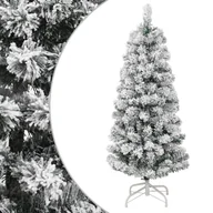 Choinki - vidaXL sztuczne choinka zawiasowa, ośnieżone, 120 cm - miniaturka - grafika 1