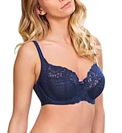 Biustonosze - Panache Damski biustonosz Envy Stretch Lace Full Cup, granatowy, 85D - miniaturka - grafika 1