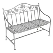Ławki ogrodowe - Szara metalowa ławka ogrodowa Talin – Garden Pleasure - miniaturka - grafika 1