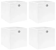 Pudła i pojemniki do przechowywania - Biały komplet składanych pudełek z tkaniny 4 szt S6-M46 - miniaturka - grafika 1