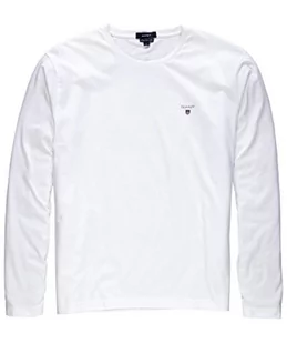 GANT Męska koszulka z długim rękawem SOLID LS T-SHIRT, biały (White 110), M - Koszulki męskie - miniaturka - grafika 1