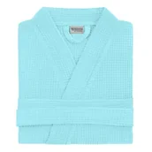 Szlafroki damskie - Spod Igły i Nitki, Szlafrok bawełniany, Kimono, GOFER, miętowy - miniaturka - grafika 1