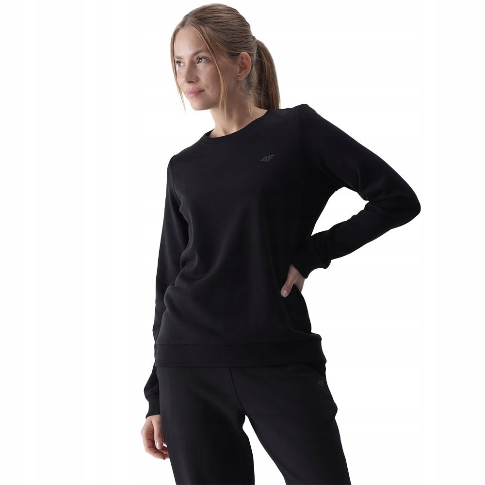 Bluza Dresowa 4F Nierozpinana Bez Kaptura Czarna Crewneck Roz. M