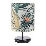 Lampy stojące - Czarna lampka nocna z kloszem w kwiaty - 40X połysk S368 M4-S47 - miniaturka - grafika 1