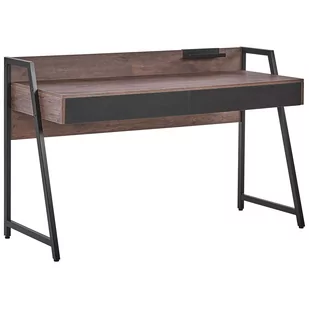 Beliani Biurko 100 x 50 cm ciemne drewno HARWICH - Biurka - miniaturka - grafika 1