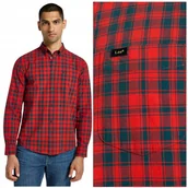 Koszule męskie - Lee BUTTON DOWN Red bawełniana koszula w kratę REGULAR FIT M - miniaturka - grafika 1