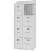 Szafki BHP - Szafka metalowa MSUS 424 z 8 schowkami na klucz z dostępem do prądu - miniaturka - grafika 1