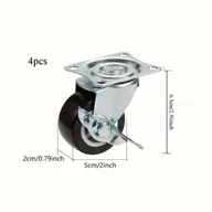 Inne - TEMU 4-pack stalowych sworzni z hamulcami zabezpieczającymi, polerowany wykończenie, ciężki, do szafek komputerowych, , stół roboczy i rozwiązania do - miniaturka - grafika 1