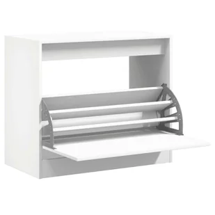 vidaXL Szafka na buty biała 80x42x69 cm materiał drewnopochodny - Szafki na buty - miniaturka - grafika 1