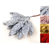 Ozdoby bożonarodzeniowe - Bukiet liści brokat 20 cm mix - miniaturka - grafika 1