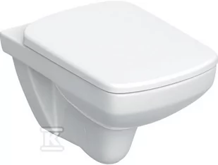 Zestaw miski wiszącej WC Selnova Square lejowa, B35.5 cm, H39 cm, T53 cm, Rimfree, z deską sedesową, mocowanie od góry, wolne opadanie, z wypinanymi - Miski WC - miniaturka - grafika 1