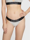 Stroje kąpielowe - Calvin Klein Swimwear Dół od bikini KW0KW01950 Srebrny - miniaturka - grafika 1