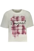 Koszulki i topy damskie - T-SHIRT DAMSKI Z KRÓTKIM RĘKAWEM DESIGUAL BIAŁY - miniaturka - grafika 1