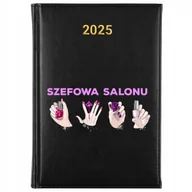 Kalendarze - KALENDARZ 2025 Rok Planer Książkowy CZARNY Terminarz SZEFOWA SALONU Wzory - miniaturka - grafika 1