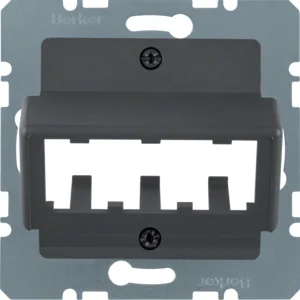 Berker B.3/B.7 Płytka centralna do 3 MINI-COM Module, antracyt - Inne akcesoria elektryczne - miniaturka - grafika 1