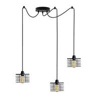 Lampy sufitowe - Czarna lampa wisząca pająk loft GALO LOFT L3 druciane klosze - miniaturka - grafika 1