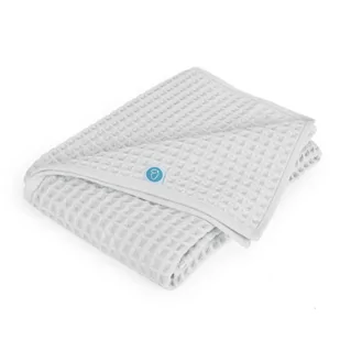 Kocyk dziecięcy Waffle Line Light grey 90x90 Ceba Baby - Koce i narzuty dla dzieci - miniaturka - grafika 1