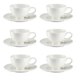 Komplet filiżanek porcelanowych 180 ml 6 sztuk TIFFANY - Filiżanki - miniaturka - grafika 1