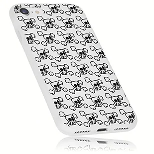 mumbi etui na telefon komórkowy kompatybilne z iPhone SE 2 2020/7 / 8, Double Grip z motywem trupiej czaszki, przezroczyste białe - Etui i futerały do telefonów - miniaturka - grafika 1
