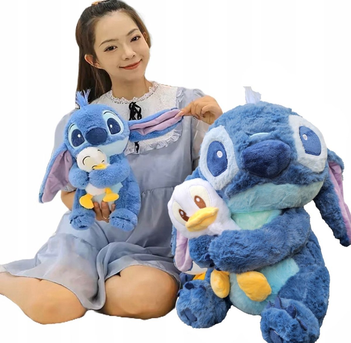 WIELKA PRZYTULANKA STICH I LILO PLUSZOWA 2W1 Z KACZKĄ MIŚ 45cm