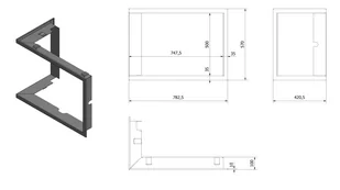 blenda do wkładu LUCY 12 BSL szerokość ramki 35 mm - Akcesoria kominkowe - miniaturka - grafika 1