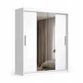 Szafy - Szafa Przesuwna 200Cm Z Lustrem Biała - miniaturka - grafika 1