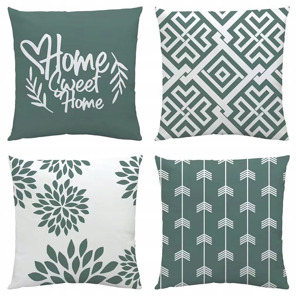 NIULAA Poszewki Na Poduszki 40x40 4 Sztuki Zielone Do Salonów