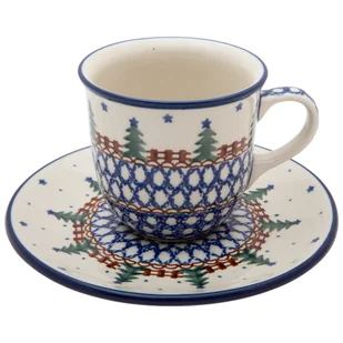 FILIŻANKA do herbaty kawy 180 ml ze spodkiem - wzór CHOINKI - Ceramika Artystyczna Bolesławiec - Filiżanki FILIŻANKA do herbaty kawy 180 ml ze spodkiem - wzór CHOINKI - Ceramika Artystyczna Bolesławiec - Filiżanki - miniaturka - grafika 1