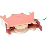 Zabawki zręcznościowe - Drewniany krab do ciągnięcia na kółkach BS Toys - miniaturka - grafika 1