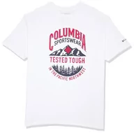 Koszulki męskie - Columbia Koszulka męska z grafiką, Biały/wytrzymały, M - miniaturka - grafika 1