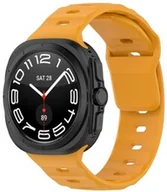 Akcesoria do smartwatchy - Bizon Silikonowy pasek Strap Watch Silicone do Galaxy Watch Ultra 47 mm, żółty - miniaturka - grafika 1